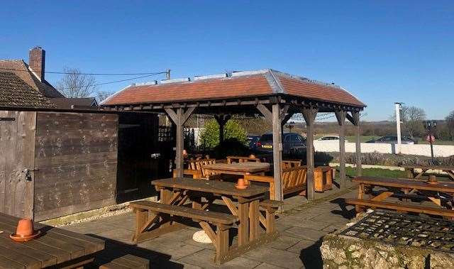 We were blessed with a large expanse of bright blue sky but it was still chilly so no-one was braving the garden at lunchtime