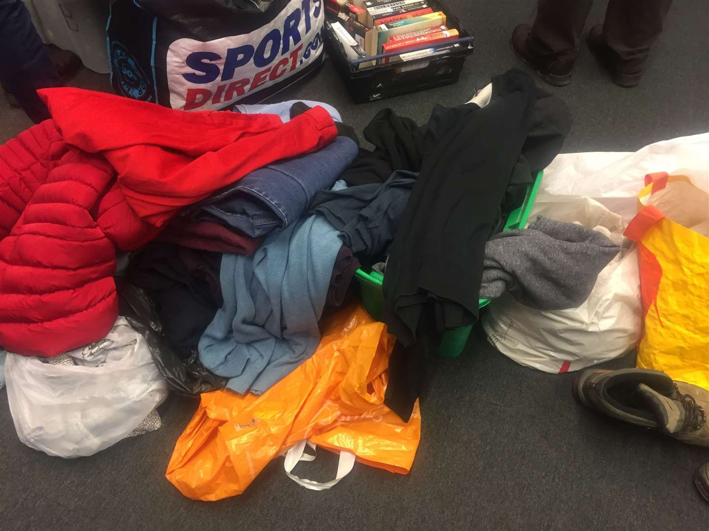 Spare clothes are available in case anyone needs an extra jumper or new trousers, as are books