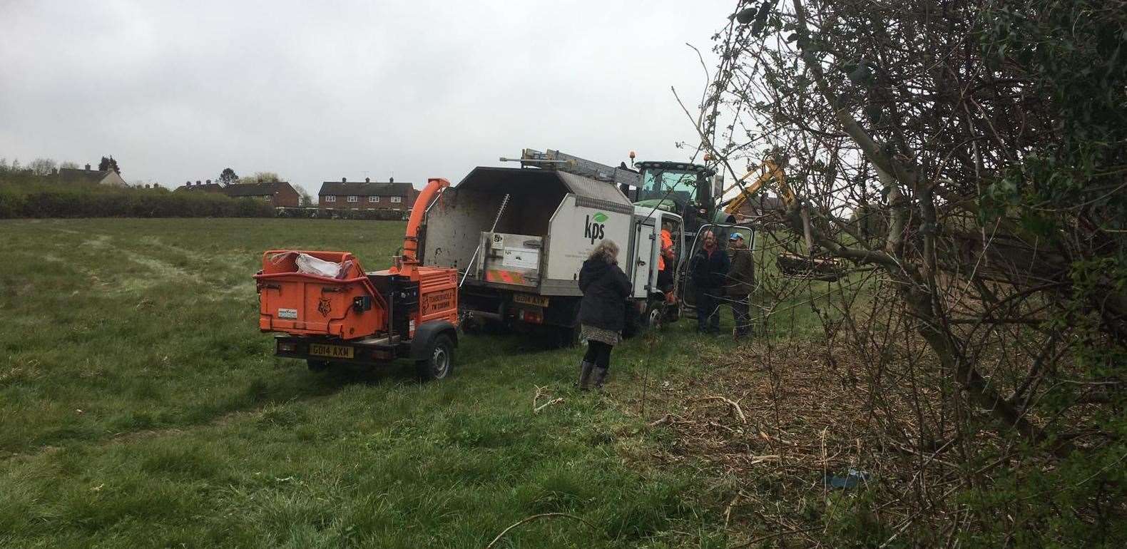 Workers were at the site near Gibbet Lane