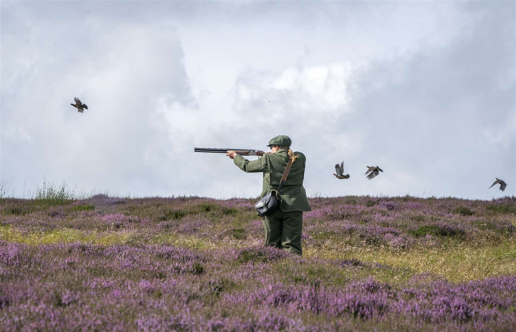 Pam Butler shoots grouse (Jane Barlow/PA)