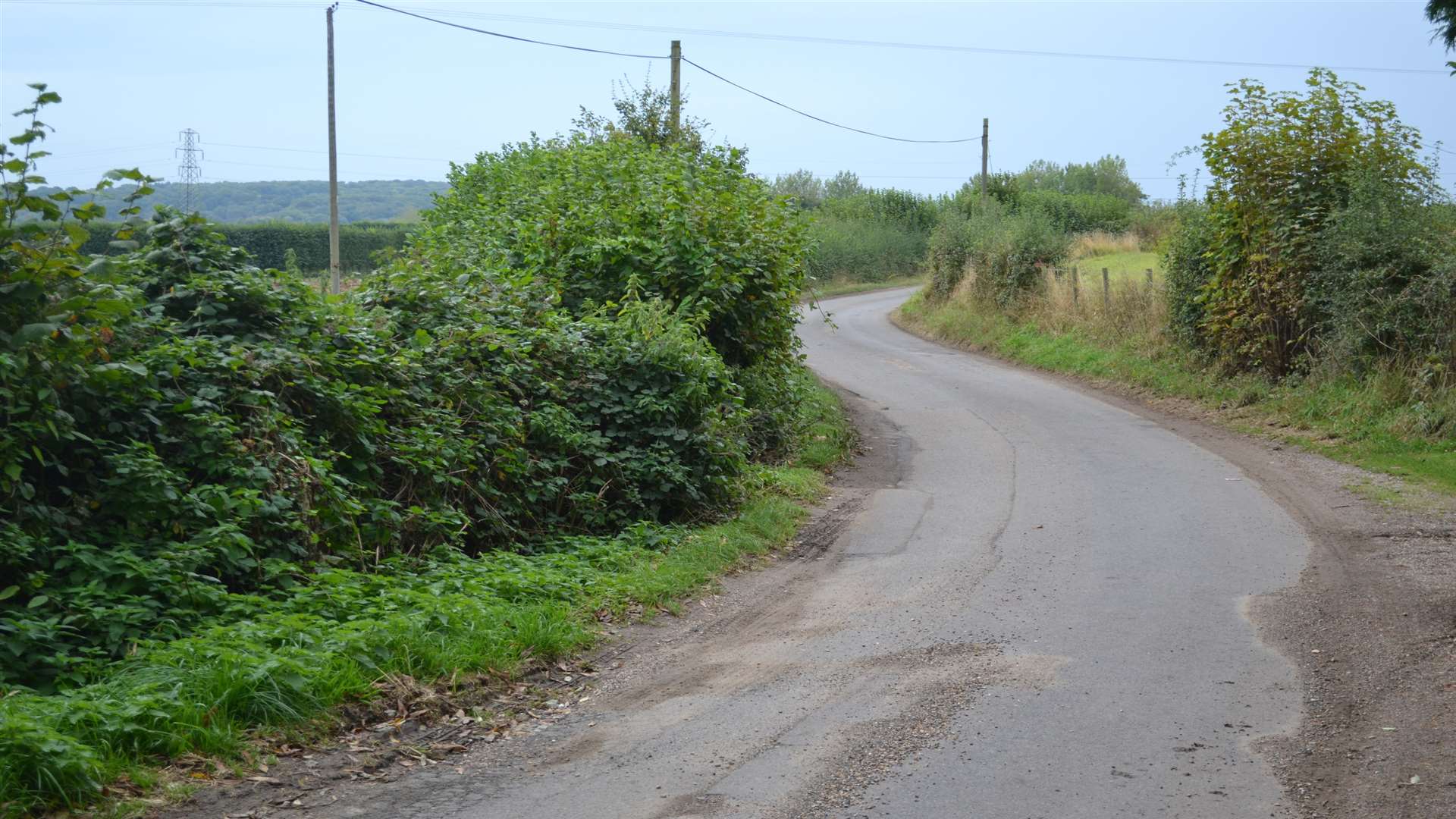 The narrow and blind s-bend on Long Hill at Old Wives Lees where Mr Jordan was found