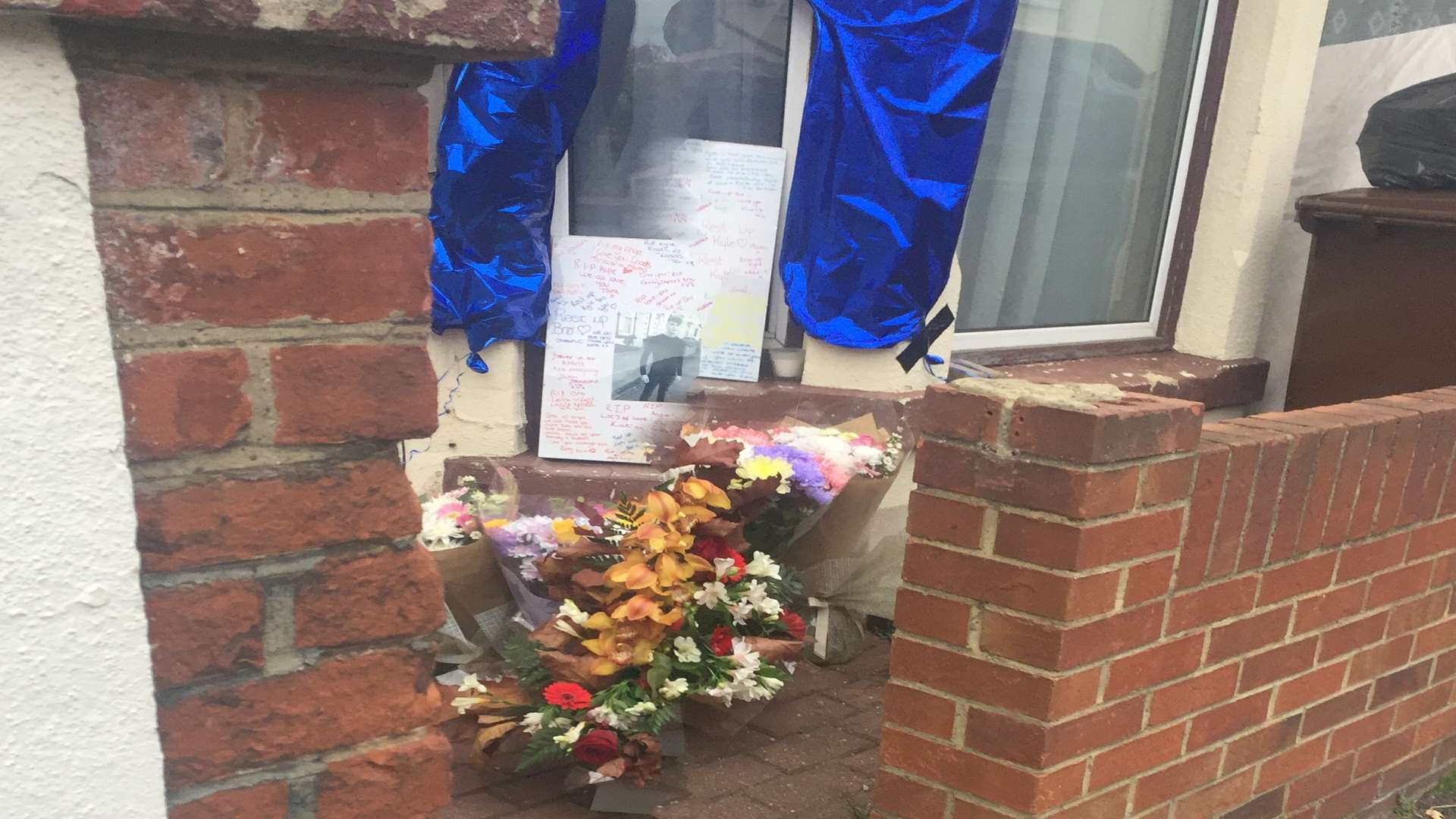 Flowers and tributes outside Kyle Yule's Gillingham home