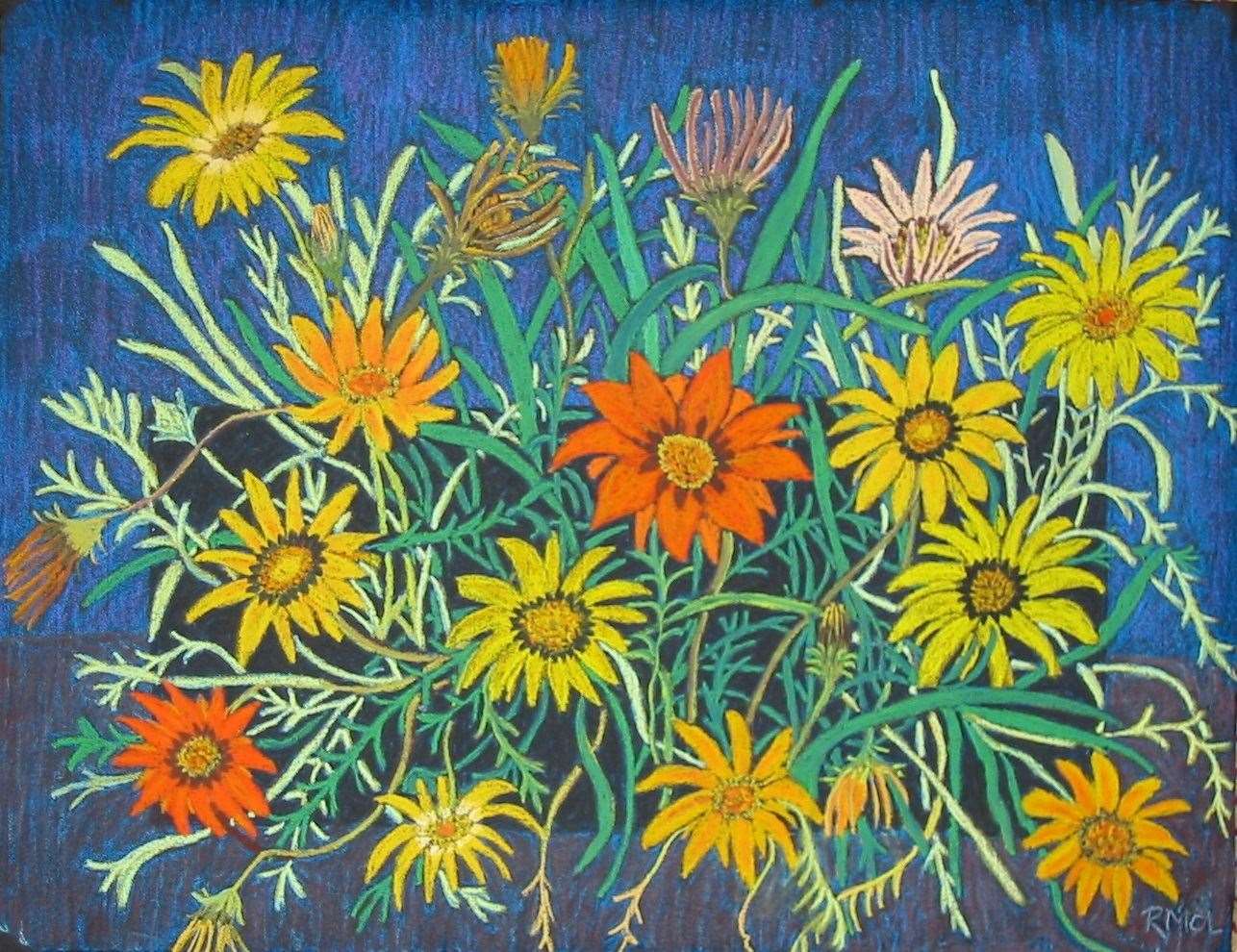 Rosie created vibrant artworks of flowers