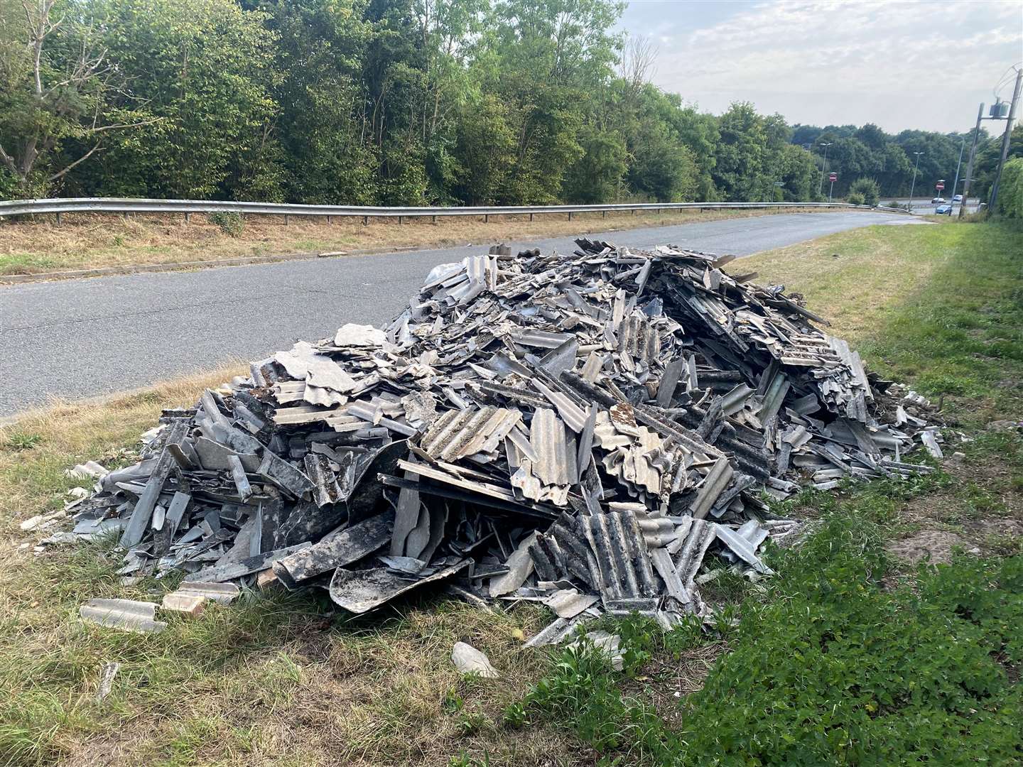 The asbestos dumped near Hernhill off the A299 Thanet Way