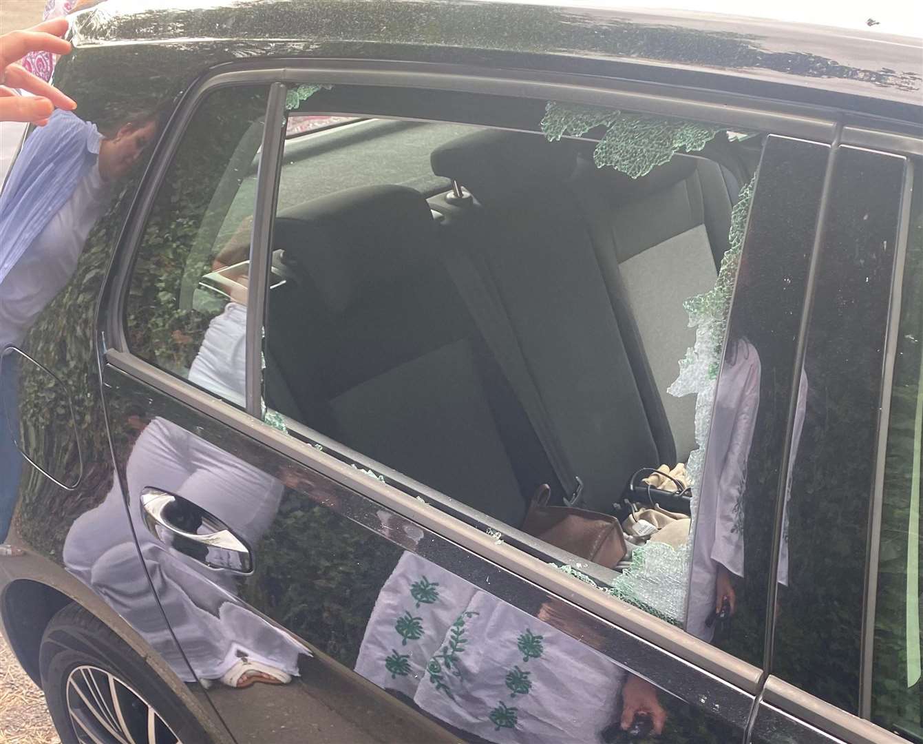 Siobhan Ferguson's car window was smashed and content from her car was stolen on July 3