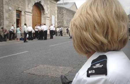 The scene outside Maidstone Prison on Wednesday morning. Picture: MATTHEW WALKER