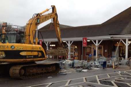 The scene of the ram raid in Maidstone