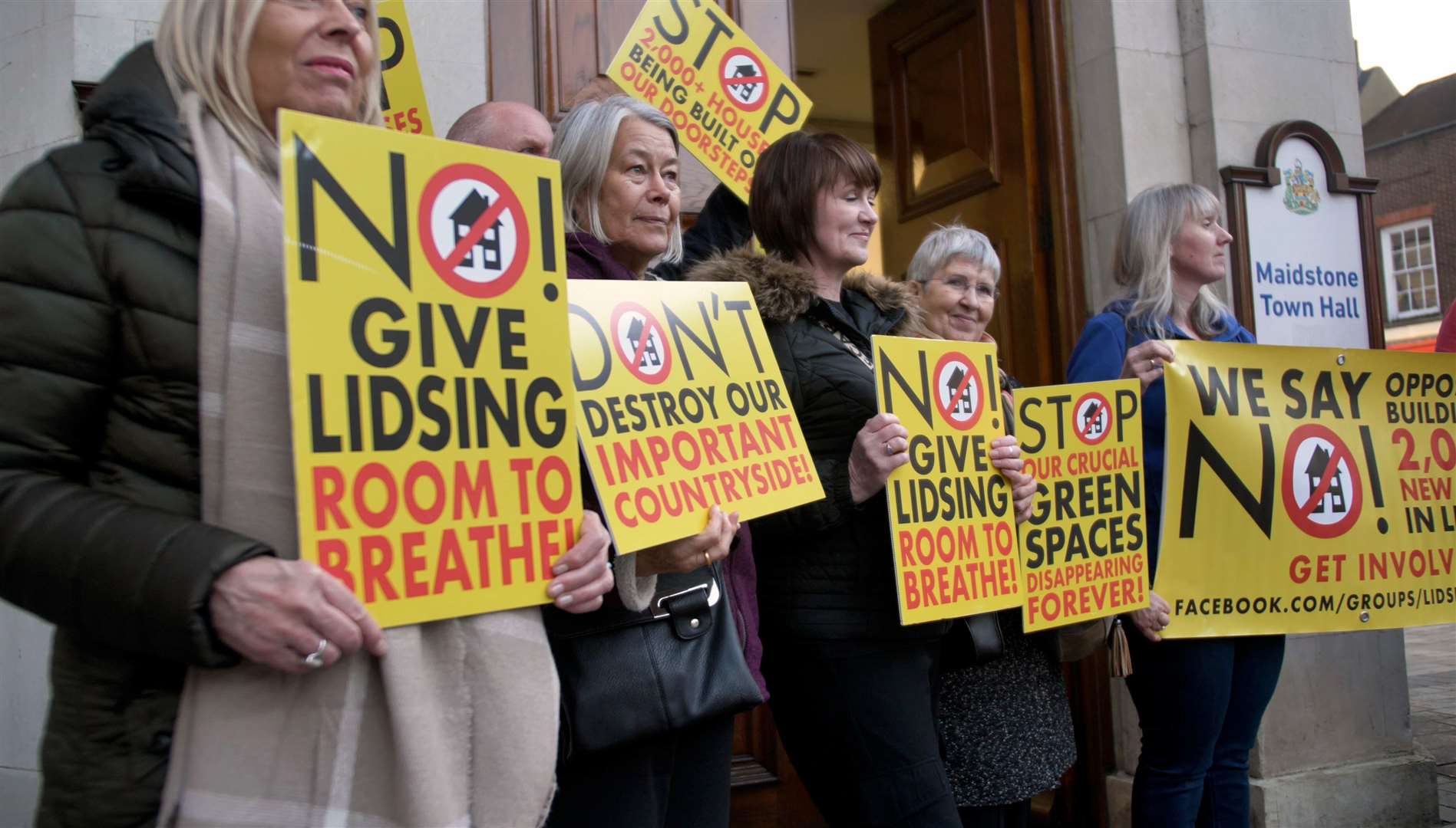 One of the many protests against the Lidsing garden village scheme