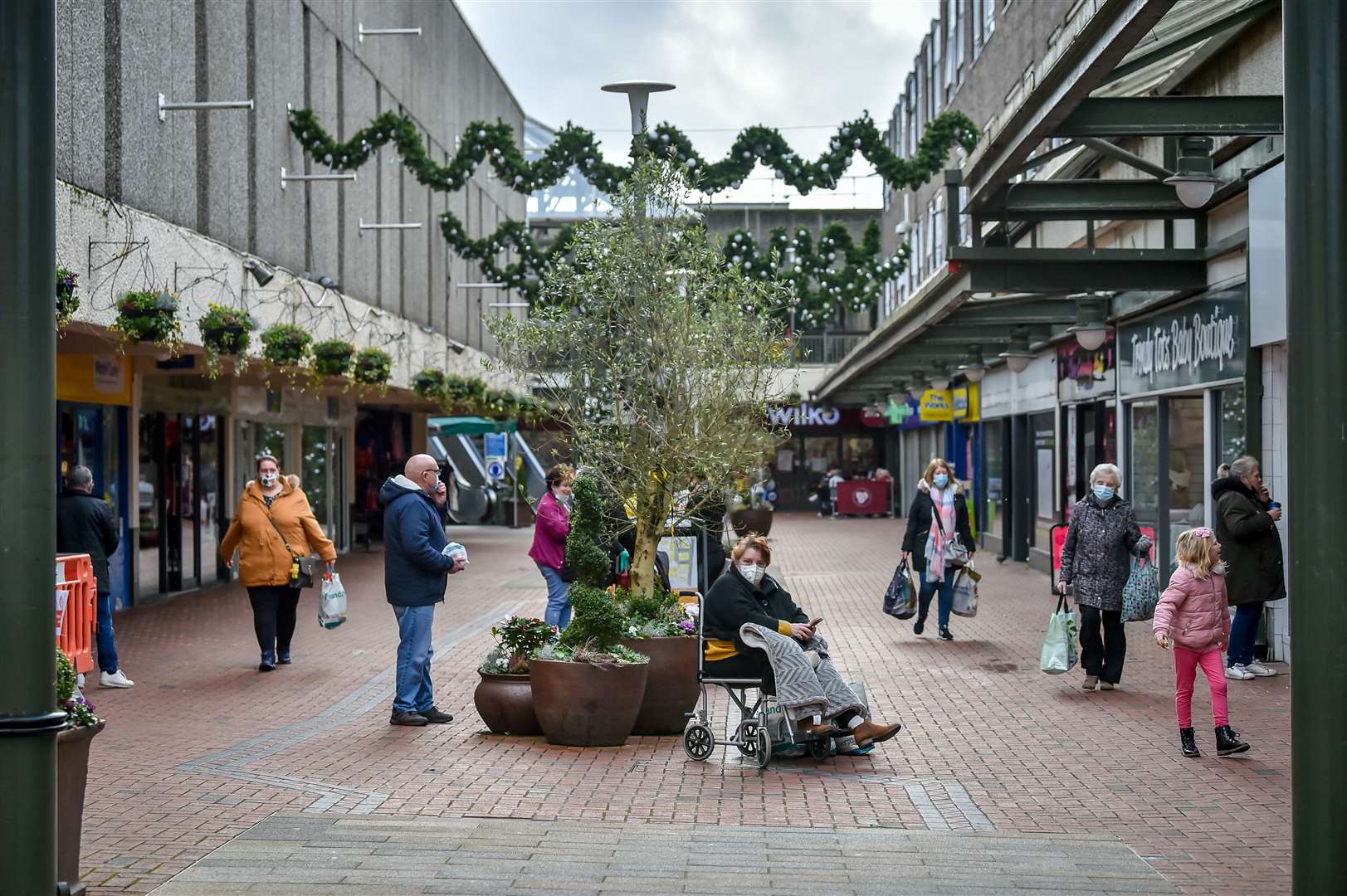 Shoppers in Merthyr Tydfil (Ben Birchall/PA)