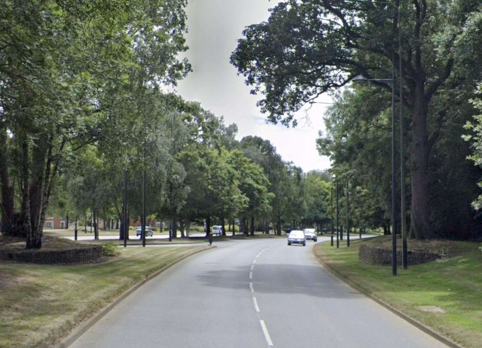 Tower View in Kings Hill is shut in both directions after a crash. Picture: Google Maps