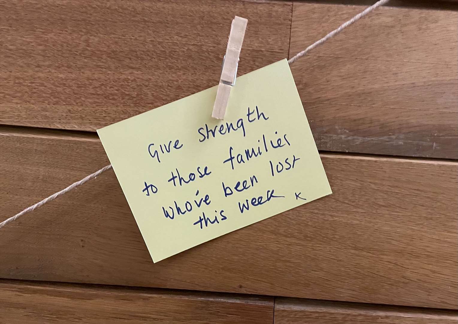 A message of condolence left at Parish Church of St Helier (Laura Parnaby/PA)