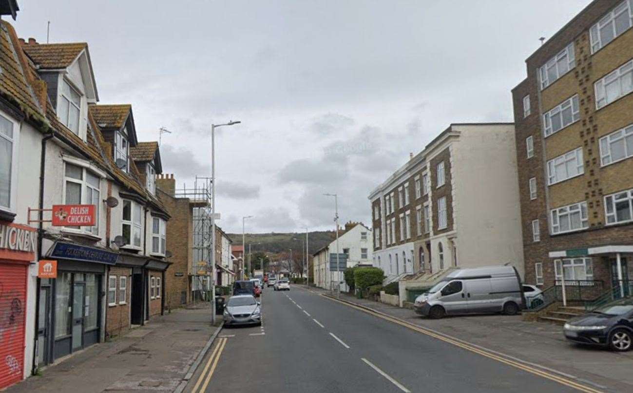 The fight took place in Dover Road in Folkestone. Picture: Google Maps