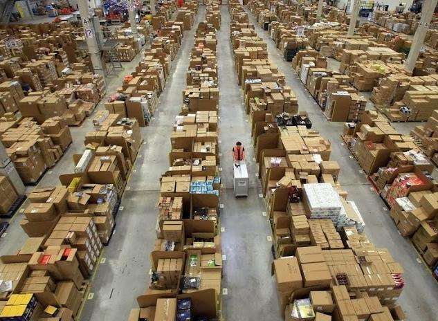 Inside an Amazon distribution centre