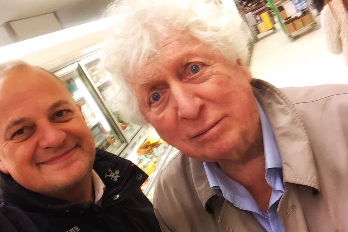 Tom Baker, the longest-serving Doctor Who, is pictured with fan Tony Baldwin in Waitrose, Tenterden