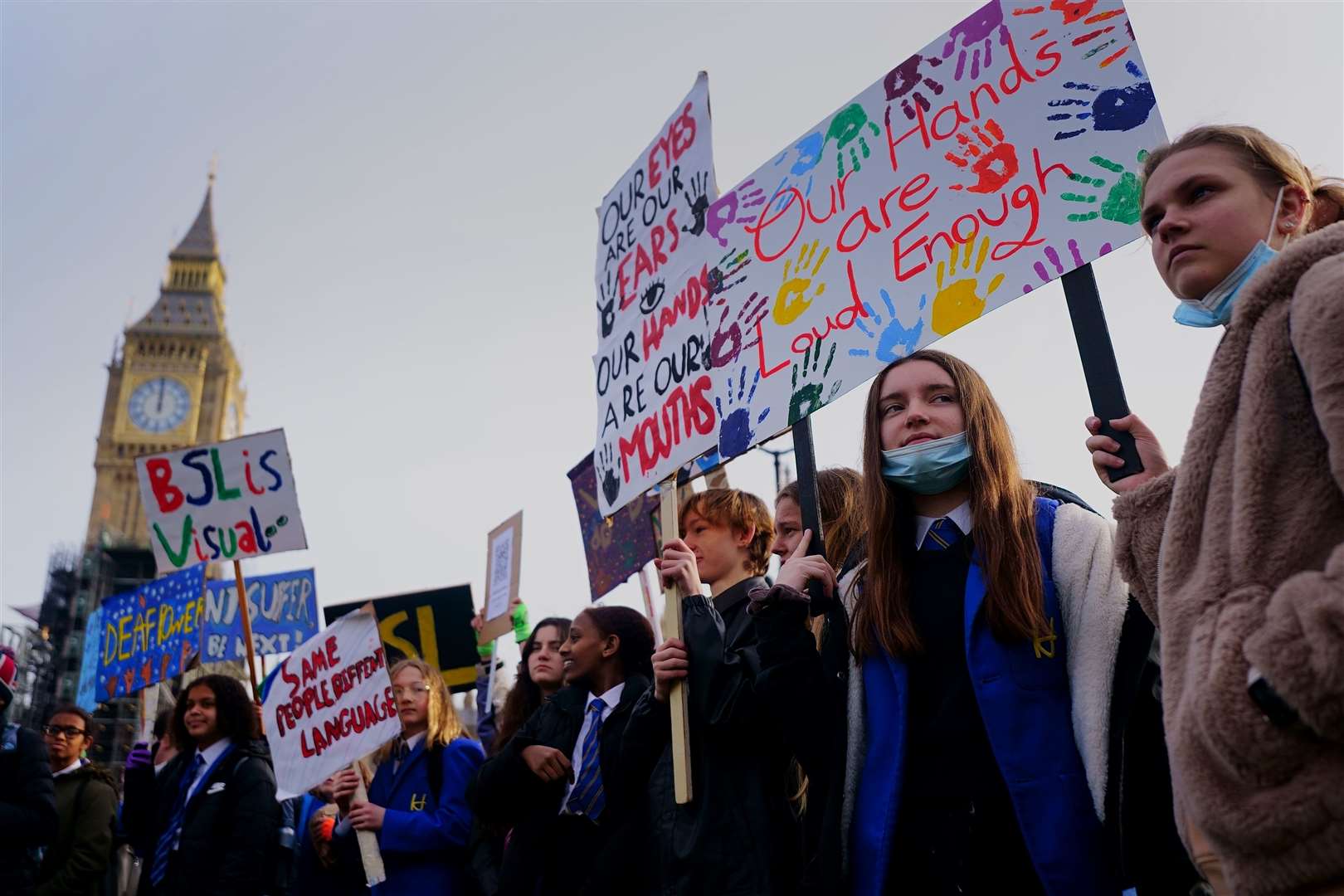 The rally took place in Parliament Square (Victoria Jones/PA)