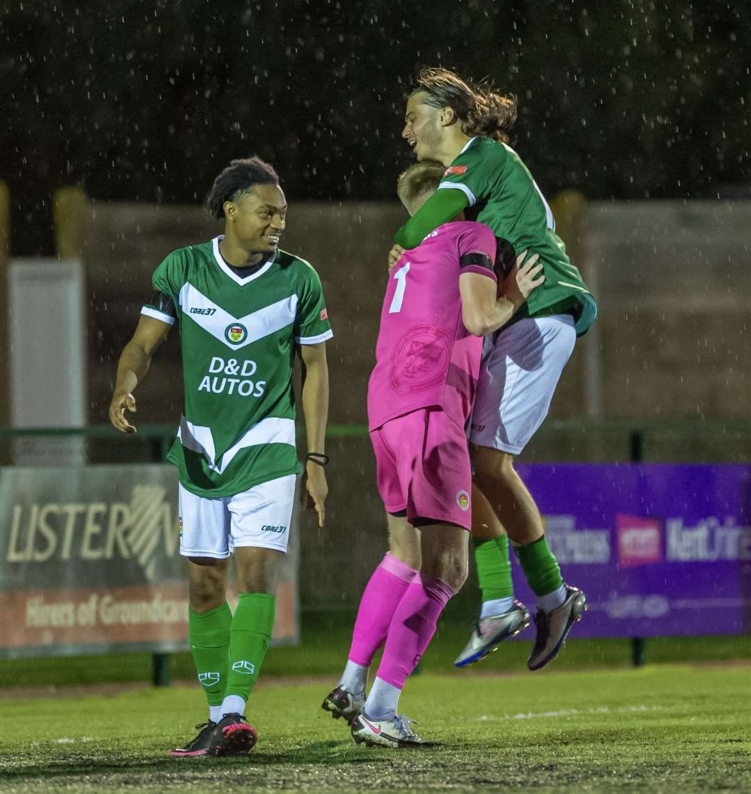 Penalty shoot-out success for the Nuts & Bolts. Picture: Ian Scammell