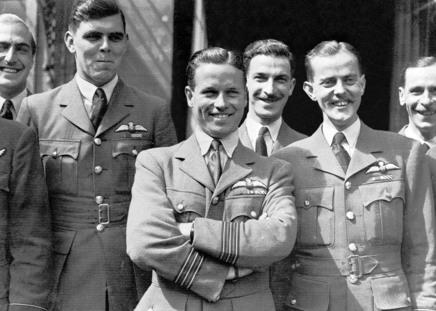 Guy Gibson (centre) and others from the 617 Squadron. Picture: Laura Myden