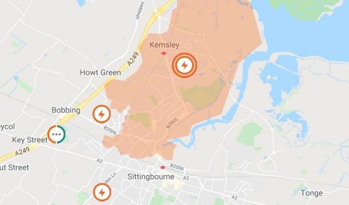 Hundreds are without power in Sittingbourne. Picture: UK Power Networks