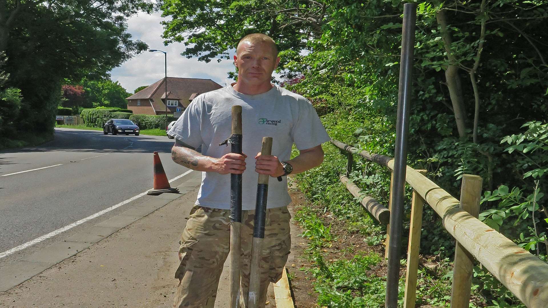 Stephen Whiting at the scene following a fatal crash in 2015