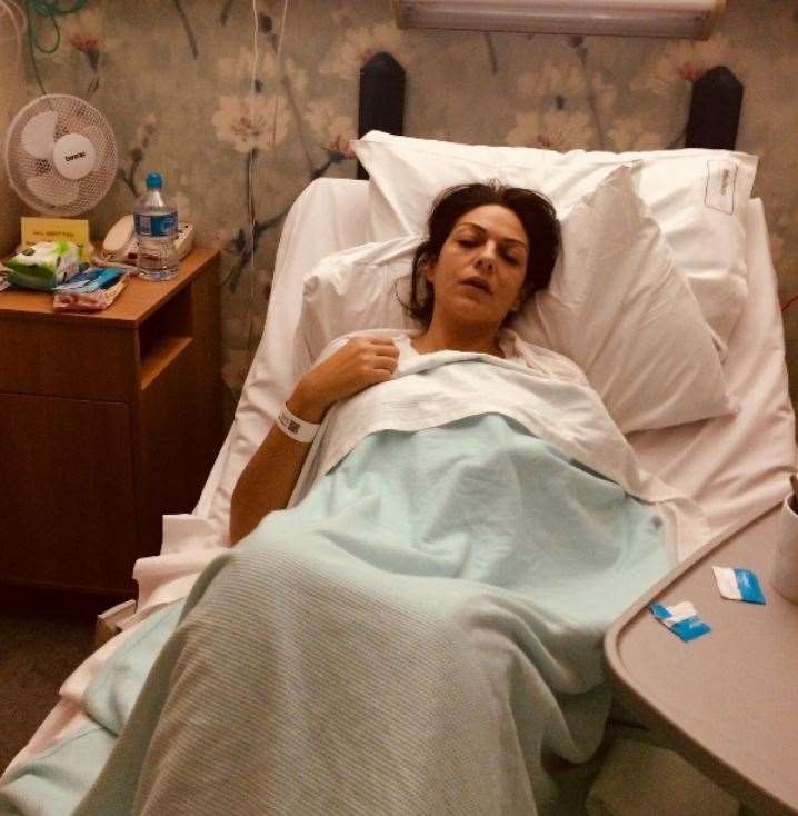 The jury has been shown this picture of Nicole Elkabbass in hospital, which the prosecution say was taken following a routine operation to remove her gall bladder