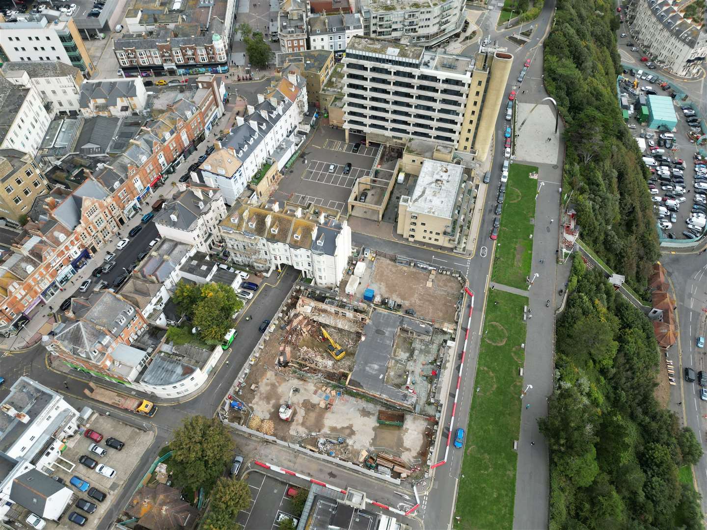 Demolition work taking place at the Leas Pavilion. Picture: Barry Goodwin