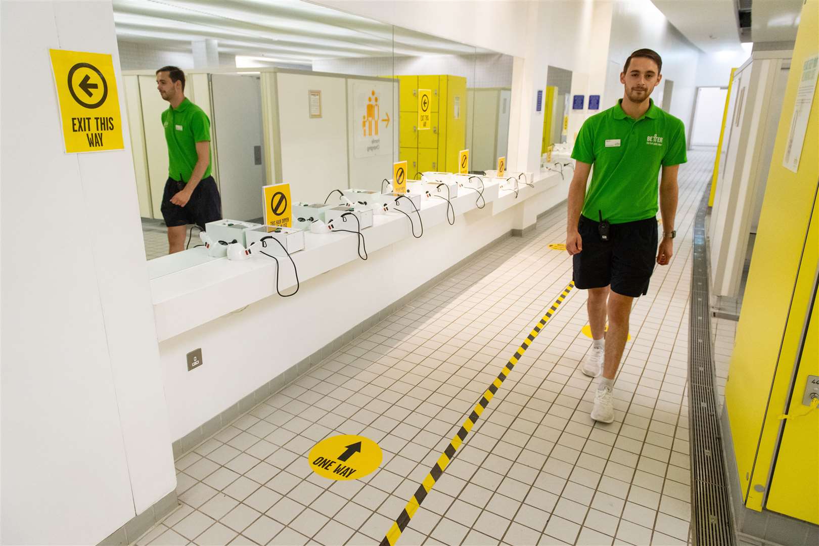 A one-way system is in operation in the changing rooms (Dominic Lipinski/PA)