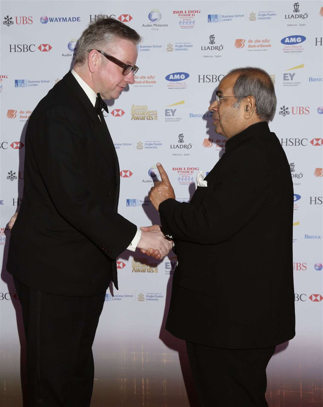 Gopichand Hinduja (right) meets then education secretary Michael Gove in 2014 (Yui Mok/PA)