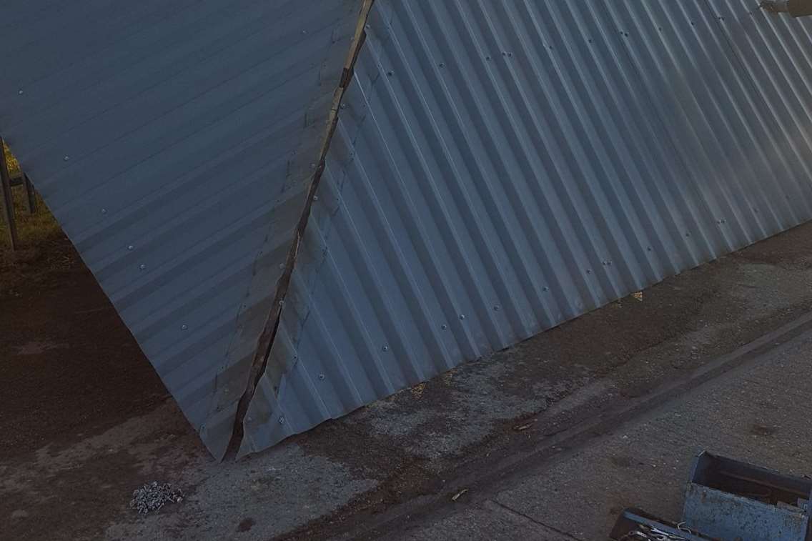 Damage to Woodcombe FC's changing rooms after strong winds