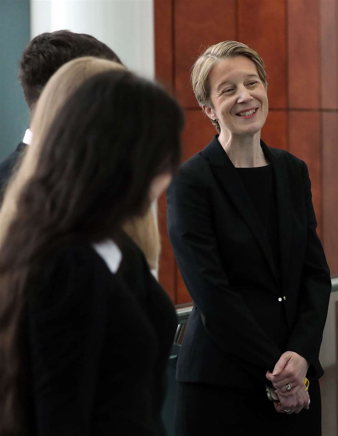 Amanda Pritchard urged school-leavers to consider an NHS career during a visit to her former school in Durham (Scott Heppell/PA)