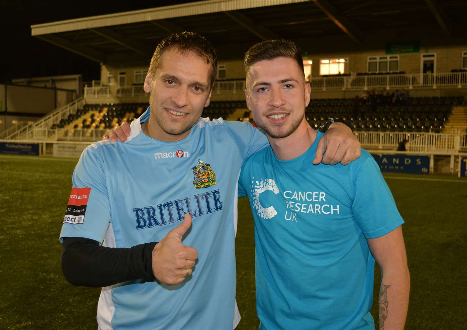 Stiliyan Petrov and Tom Mackelden at Maidstone United's Gallagher Stadium