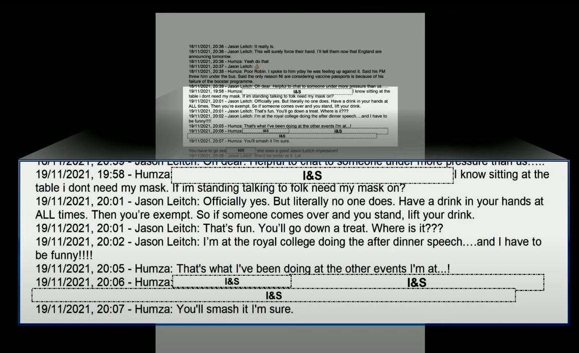 Messages were exhanged between Humza Yousaf, the then Scottish health secretary, and Scottish Government adviser Professor Jason Leitch (UK Covid-19 Inquiry/PA)