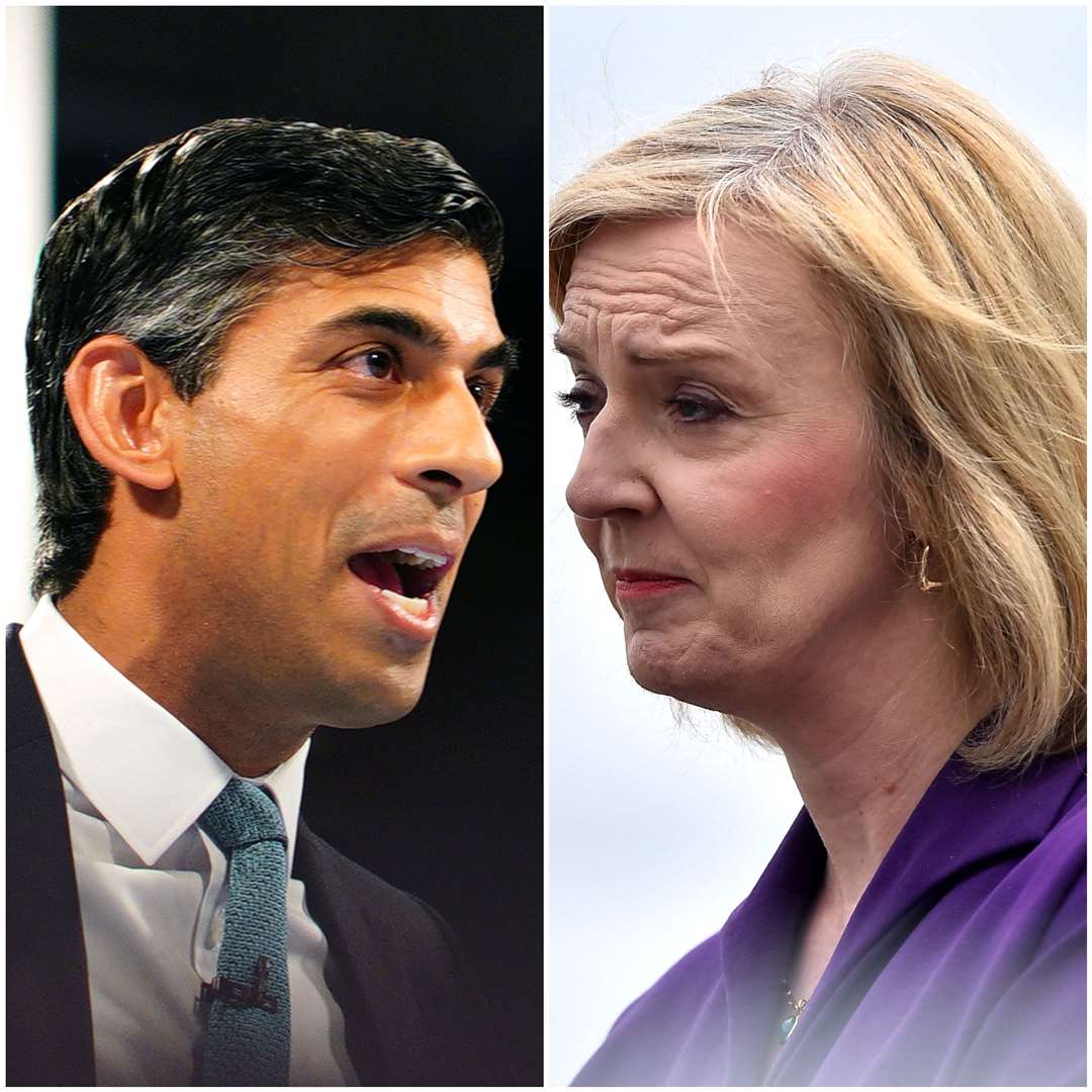 Rishi Sunak and leadership rival Liz Truss (Ben Birchall/Clodagh Kilcoyne/PA)