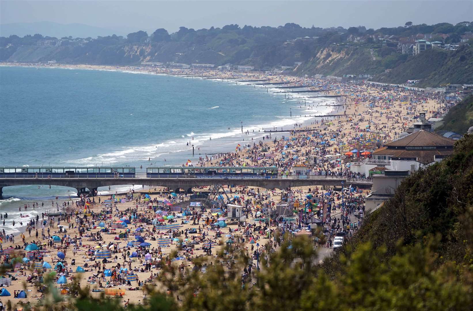 Crowds flocked to Bournemouth beach on Sunday (Andrew Matthews/PA)