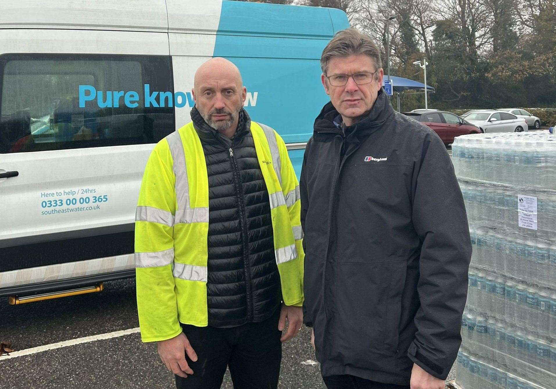 Tunbridge Wells MP, Greg Clark, right, with South East Water's CEO David Hinton