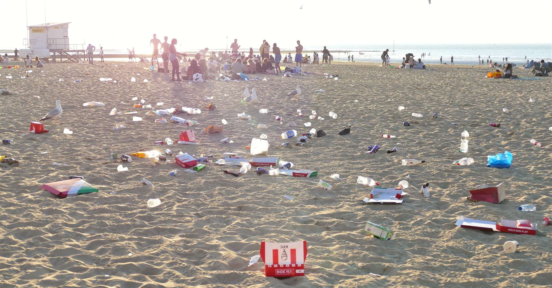 Margate main sands strewn with rubbish after visitors leave one day last summer. Picture: Frank Leppard Photography