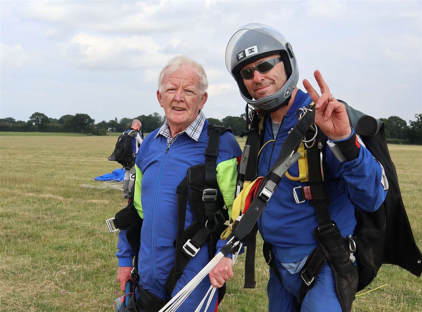 Chris Pinn with his instructor before they set off on the skydive (13879955)
