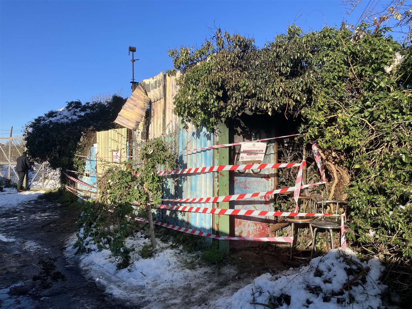 The workshop in Ryarsh Lane, West Malling, which was damaged by fire