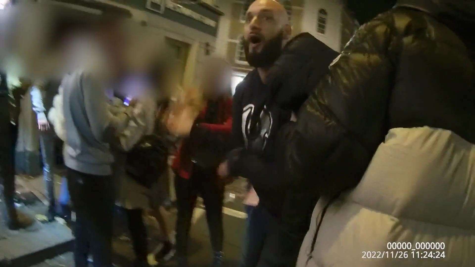 Ross Hamilton arguing outside the Viva nightclub in Richmond (Metropolitan Police/PA)