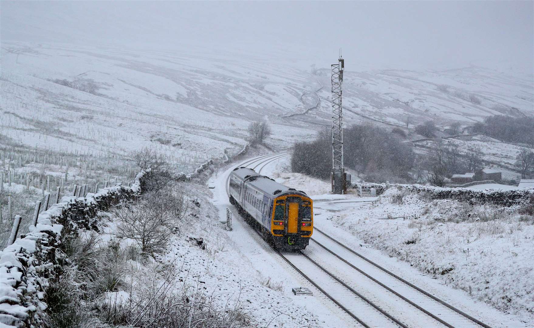 Snow on the line didn’t disrupt this train (Peter Byrne/PA)