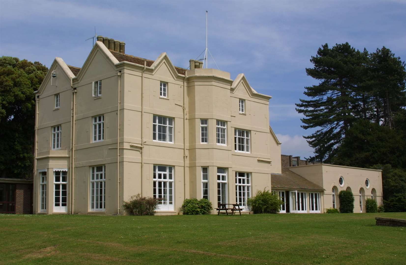 The site's main building, the Grade I listed Withersdane Hall