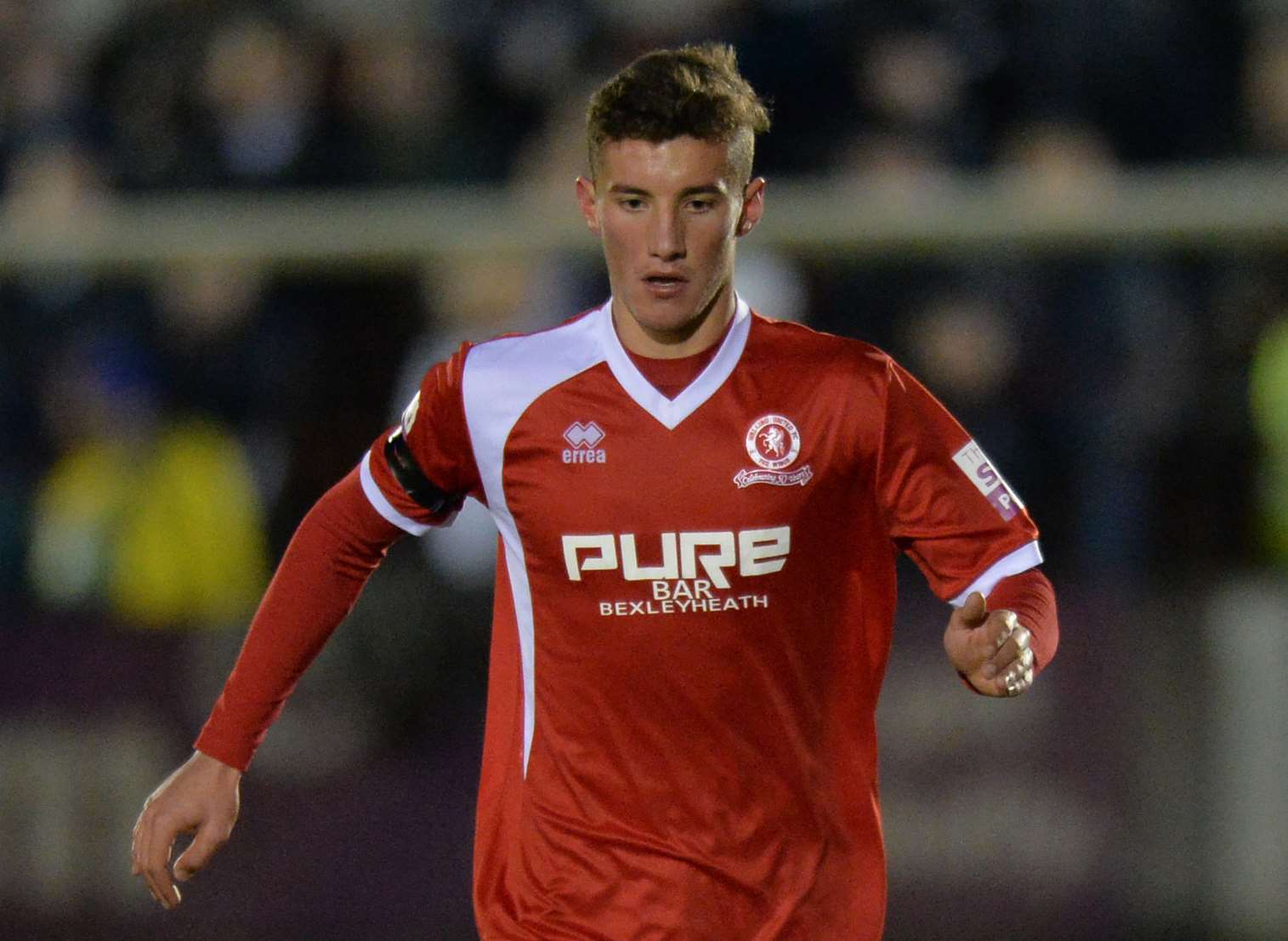 Bournemouth defender Baily Cargill in action for Welling Picture: Keith Gillard