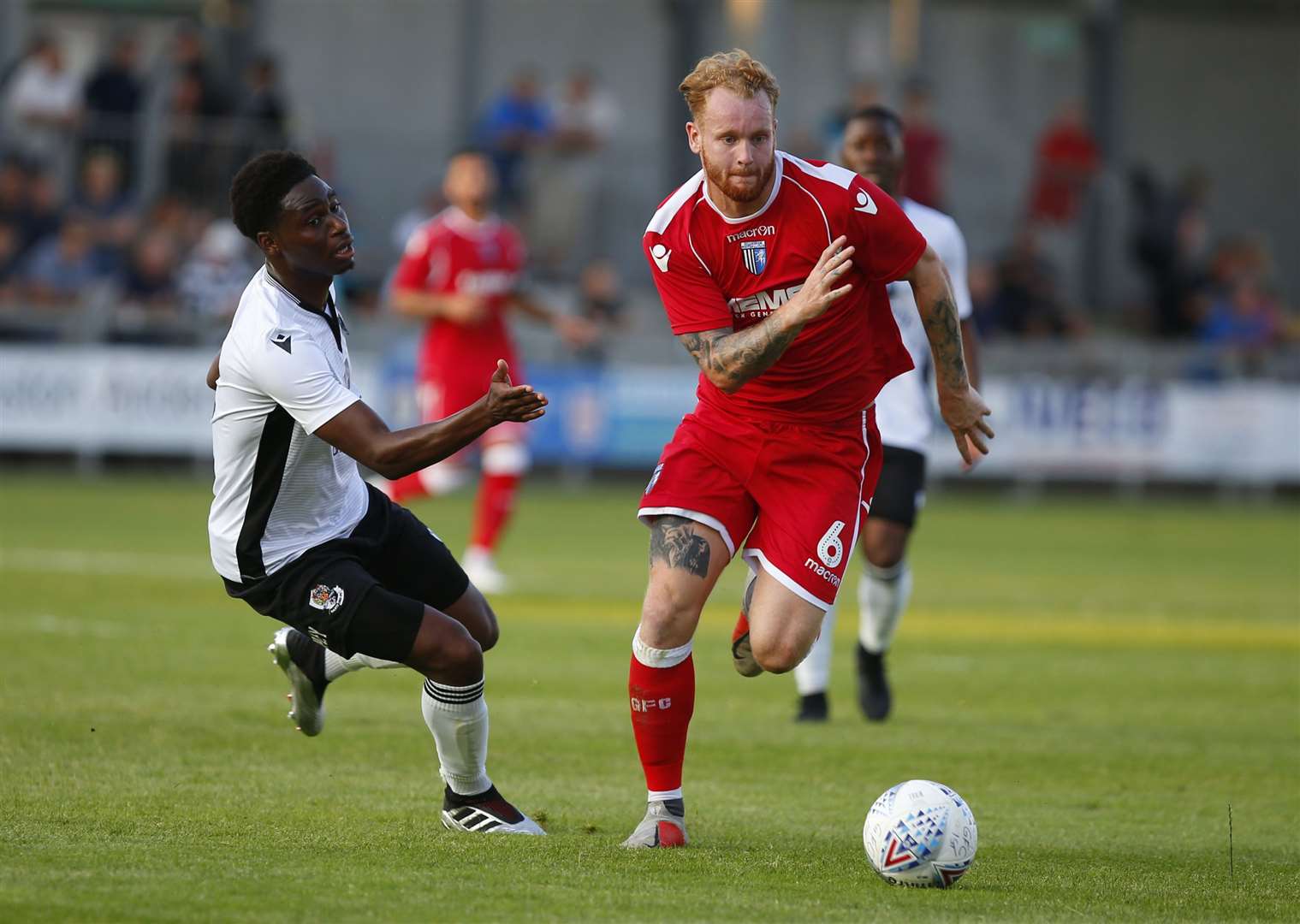 Jordan Wynter and Connor Ogilvie compete for the ball Picture: Andy Jones