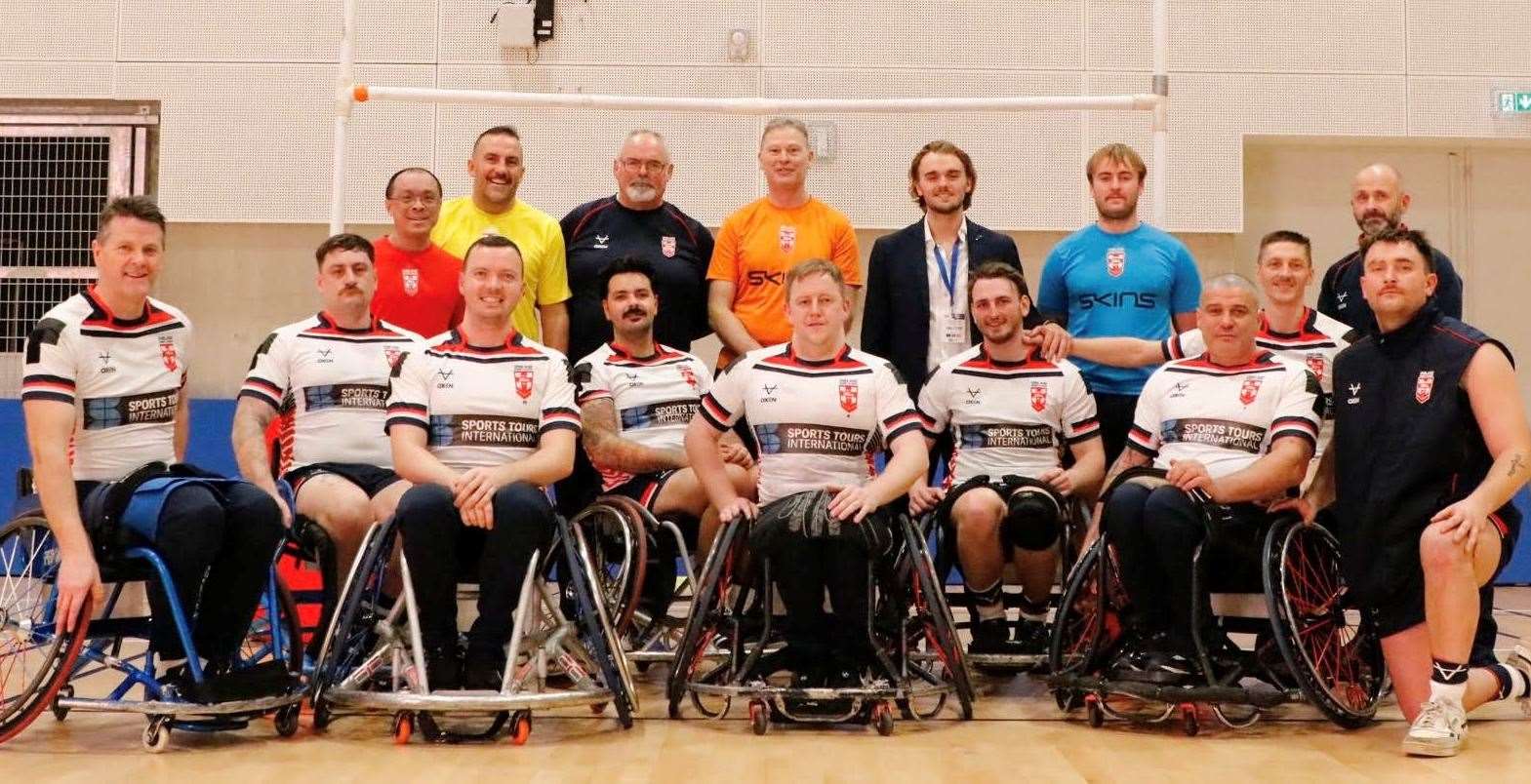 Jason Owen, far left, helped England secure a comfortable win over Spain