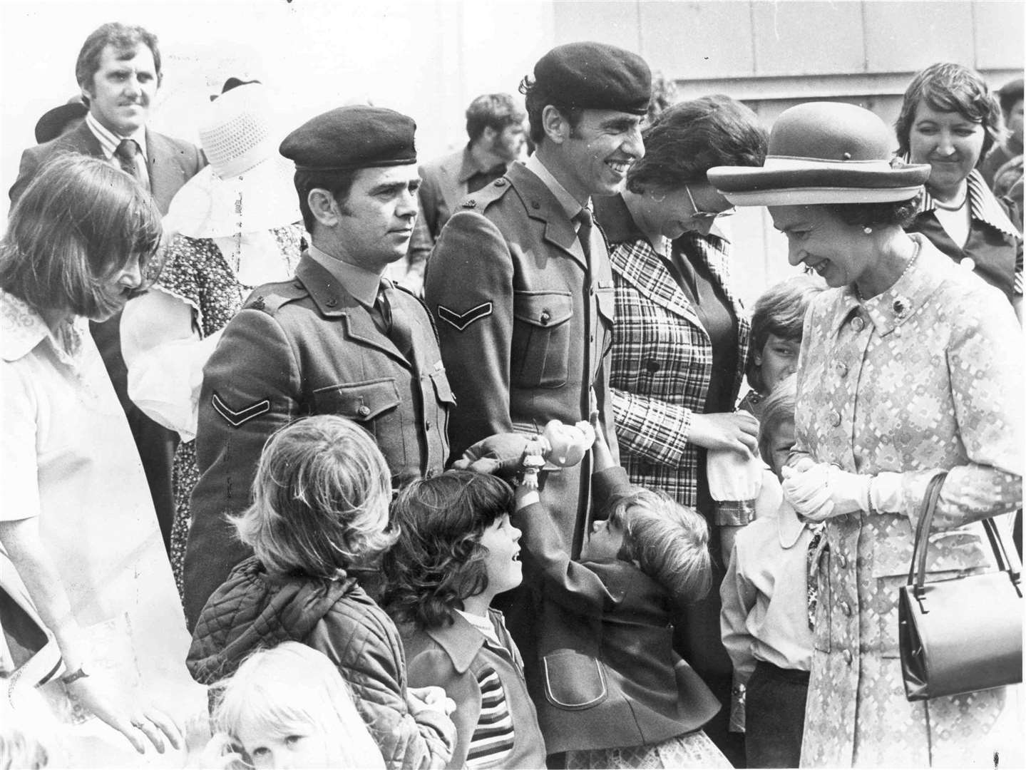 In July 1975, the Queen visited the Royal Green Jackets at Connaught Barracks, Dover, as the regiment's Colonel-in-Chief. At Fort Burgoyne, built to resist the threat of invasion by Napoleon, three regular battalions staged a tattoo outlining the regiment's history