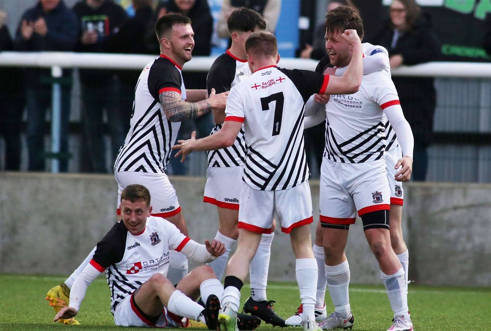 Deal Town Reserves celebrate Charlie Groombridge’s opening goal. Picture: Paul Willmott