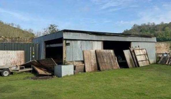 The barn at Beachborough Park would be re-used for a kitchen area, toilet and shower facilities