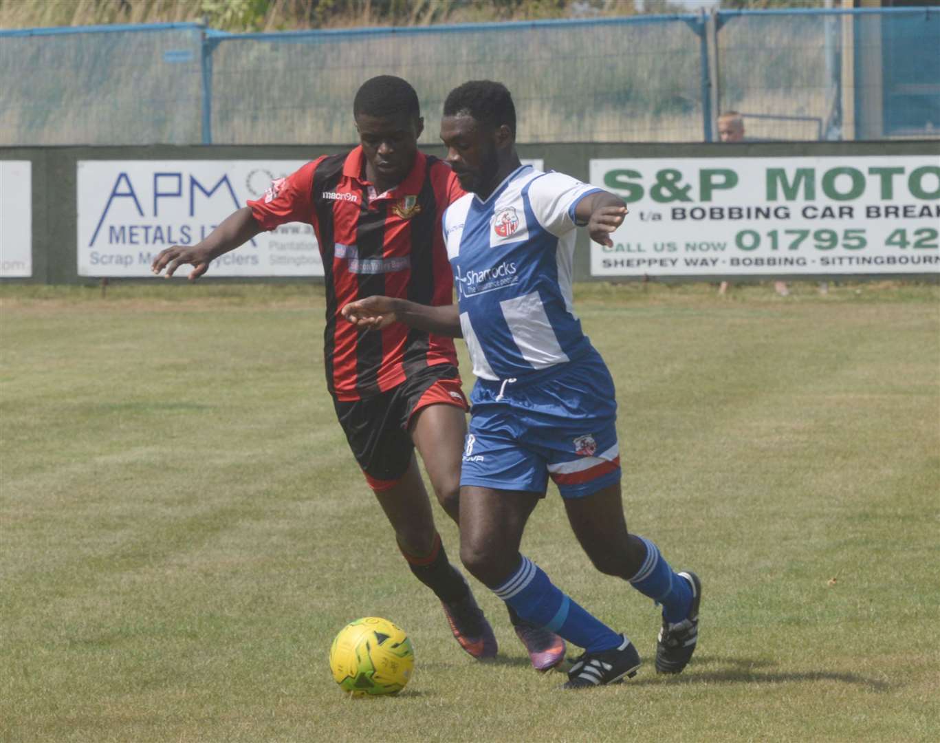 Action from the 2018 pre-season game between Sittingbourne and Sheppey at Woodstock Picture: Chris Davey