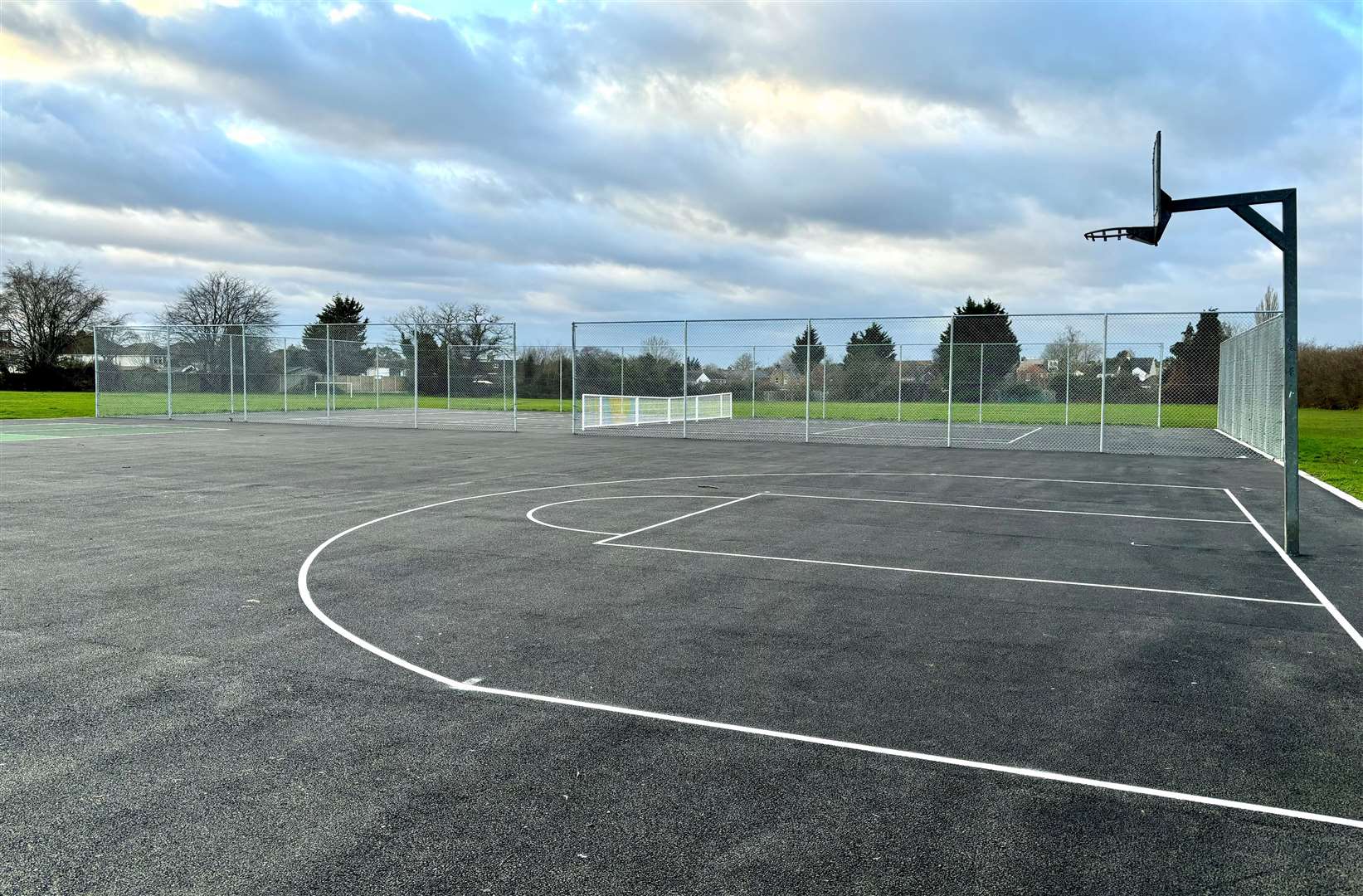 The site's main basketball court has been resurfaced and repainted. Picture: KMG