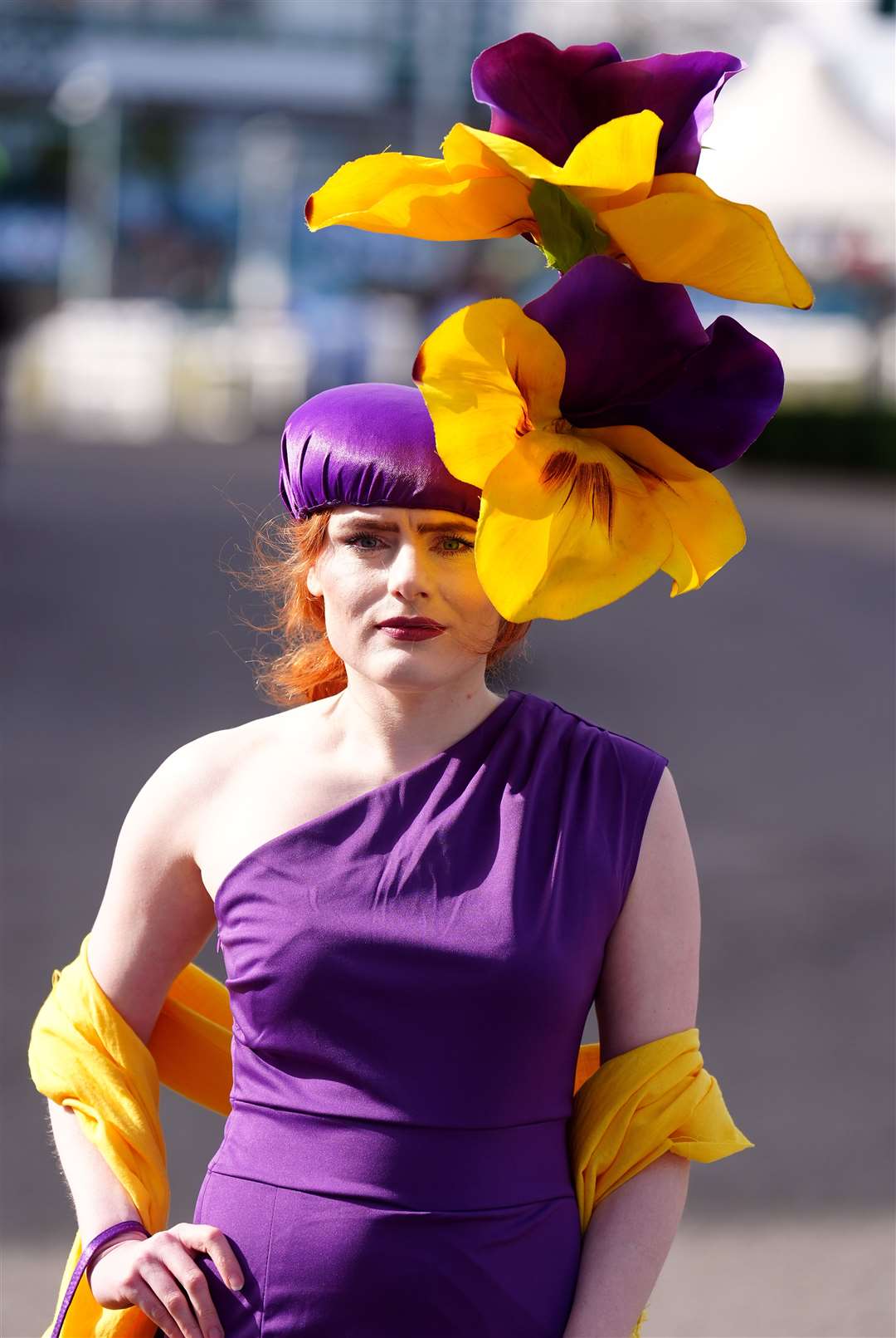 Bold colours were the order of the day for many visitors (Mike Egerton/PA)