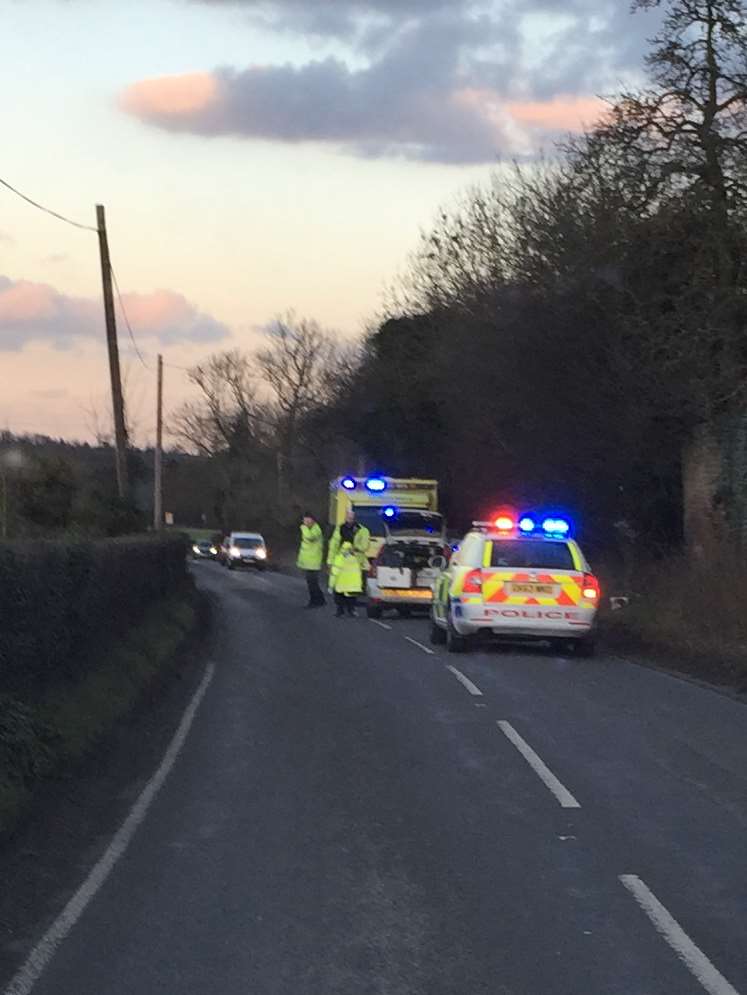 The cyclist was knocked off his bike in the collision.